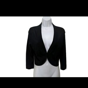 Jessica Howard Shrug Cardigan Sweater M Black 90s Y2K Cover Up #9